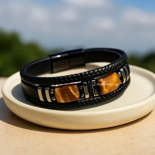 Black leather tiger - black,